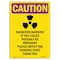 Signmission OSHA CAUTION RADIATION Sign, Radiation Warning W/ Symbol, 14in X 10in Decal, 10" W, 14" H, Portrait OS-CR-D-1014-V-10267 - alternate 1